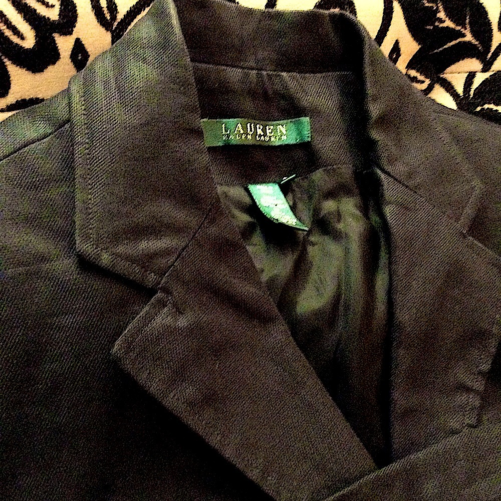 Lauren black linen jacket . Size 4